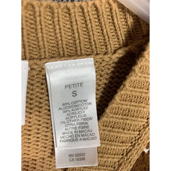 Liz Claiborne Argyle Sweater S Cotton Acrylic Blend Womens Beige & Blue - Picture 4 of 10